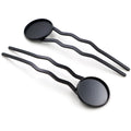 Wavy Two-Prong Hair Fork Blanks with Round Cabochon Trays view 4