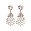 Crystal Chandelier Stud Earrings With Pearl Tassels view 5