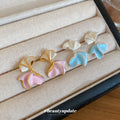 Pastel Ginkgo Leaf Drop Earrings in Blue Decorative Jewelry Pair view 4