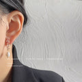 Gold Zigzag Zircon Bar Drop Earrings White Freshwater Pearl view 2