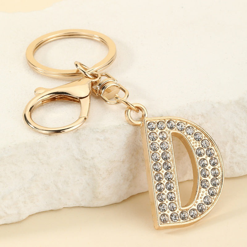 Fashion 26 Letter Metal Keychain Initial Bag Charm Personalized Accessory