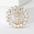 Round Teardrop Crystal Brooch in Four Colors for Jackets, Coats, and Scarves view 5