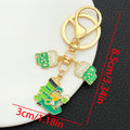 Eight Green Clover Hat and Beer Metal Keychain Designs view 11