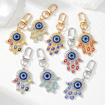 Gold Silver Hamsa Evil Eye Lobster Keychains 8 Styles