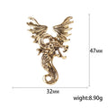 Flying Dragon Brooch Winged Body Gold and Silver Tone view 5