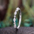 Marquise And Round Stone Half-Eternity Slim Rings In Three Tones view 7