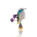 Colorful Hummingbird and Flower Brooch for Jackets Scarves and Coats view 2