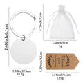 Blank Round Disc Metal Keychain Silver Engraving Tag view 2
