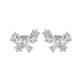 Silver Tone Crystal Butterfly Clip On Earrings Statement Jewelry view 5