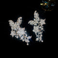 Silver Tone Butterfly Crystal Ear Jewelry with Long Fringe view 6