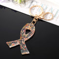 Clear Resin Pressed Flower Ankh Cross Split Ring Keychains in Five Designs view 6