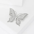 Openwork Butterfly Brooch Pearl Clear Rhinestone Silver Gold view 3