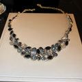Black Crystal Teardrop Necklace And Matching Drop Earrings view 6