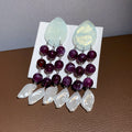 Heart Bead And Pearl Like Tassel Statement Earrings view 7
