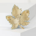 Crystal Maple Leaf Brooch in Green Blue and Orange view 3