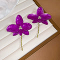 Enamel Orchid Flower Stud Earrings And Wire Chokers view 8