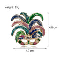 Green Gold Tone Feather Crystal Metal Brooch Pin for Jackets and Lapels view 2
