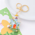 Enamel Fairy Tale Castle Keychain Metal Palace Bag Charm view 6