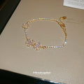 Crystal Flower Chain Bracelets in Gold and Silver Tone view 4