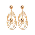 Silver Tone Layered Teardrop Metal Earrings Jewelry view 5
