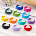 Colorful Matte Chunky C Shape Hoop Stud Earrings in Thirteen Colors view 1