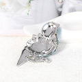 Aqua Blue Bird Crystal Enamel Metal Brooch Pin for Jackets and Lapels view 5