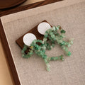 Green Bead Cascade White Disc Statement Stud Earrings view 3