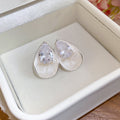 Pastel Teardrop Stud Earrings in Three Colors with Decorative Details view 7