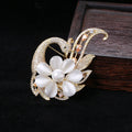Cats Eye Flower Phoenix Brooch Pink or Champagne Rhinestones view 7