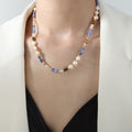 Pearl Multicolor Abacus Bead Gold Spacer Collar Necklace view 6