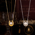 Heart Horseshoe Pearl Pendant Necklaces Gold Silver Tone view 4