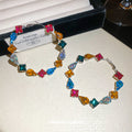 Large Multicolor Crystal Hoop Earrings in Two Finishes view 4