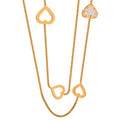 Layered Open Heart Cutout Zircon Pendant Long Chain Necklace view 5