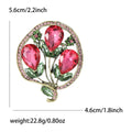 Three Tulip Crystal Brooch in Blue or Pink Floral Colors view 7