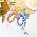 Rhinestone Peacock Glitter Bead Keychain Phone Strap view 1