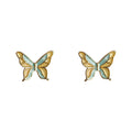 Gold-Tone Enamel Mini Butterfly Stud Earrings Two Colors view 5