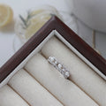 Silver Tone Pearl Like Openwork Ring And Wide Clear Crystal Cluster Ring view 2