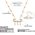 Gold Tone Pave Paperclip and Pearl Drop Necklace Styles view 9