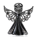 Enamel Angel Brooch in Black and Gold Tone Styles for Jackets and Scarves view 2