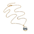 Round Pressed Forget-Me-Not Flower Pendant Necklaces view 5