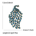 Crystal Peacock Brooch In 6 Color Variants For Jackets and Scarves view 9