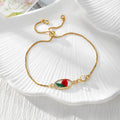 Gold Tone Pressed Flower Crystal Slider Bracelets in Fifteen Designs view 5