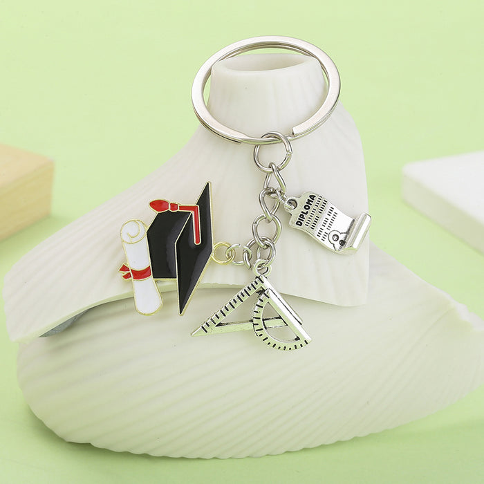 Graduation Charm Keychains in 7 Pictured Variations for Bags and Keys