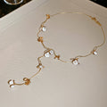 Gold Tone Floral Y Necklaces in Four Colors Chain Pendant Jewelry view 6