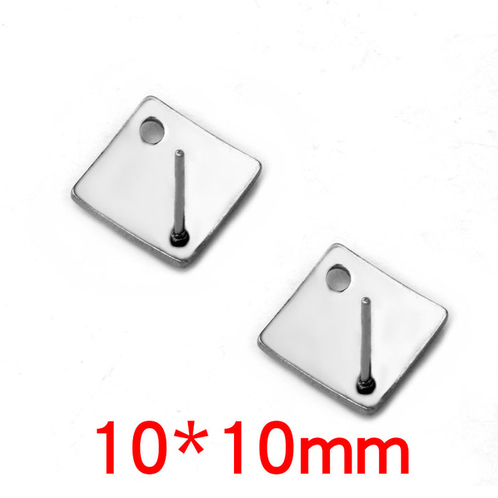 Geometric Stud Earring Components in Steel and Gold Tone