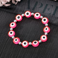Colorful Round Resin Evil Eye Bead Stretch Bracelets in Twelve Colors view 12