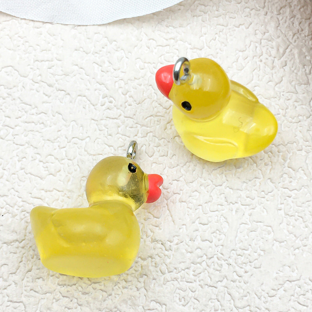 Resin Glow in the Dark 3D Duck Charm Pendant for Keychains Necklaces and Bracelets