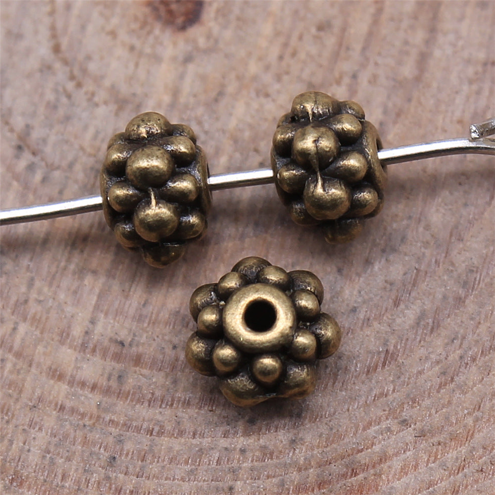6x6x4mm 0.6g Multicolor Zinc Alloy Round Large Hole Spacer Beads for Bracelet Necklace Jewelry Making