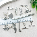 Vintage Antique Silver Sports Equipment Metal Charms with 81 Listed Options view 3