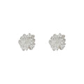 Silver Tone Layered Petal Sculpted Flower Stud Earrings For Women view 5